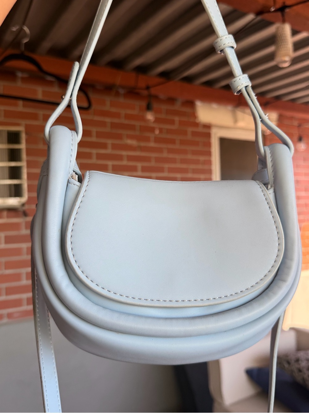 Minimalist Light Blue Crossbody Bag